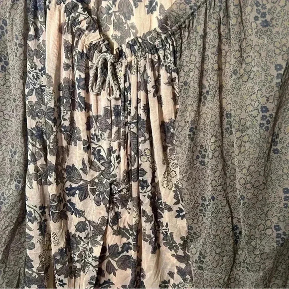 Free people sheer Hendrix printed peasant top S oversized - Picture 4 of 8